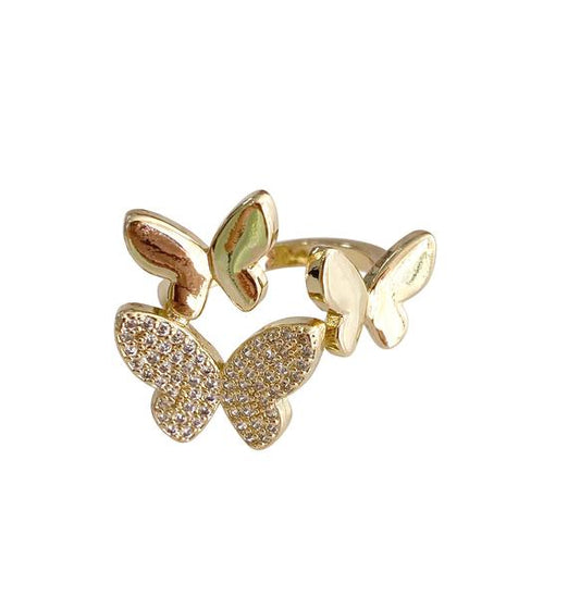 Triple Butterfly Ring