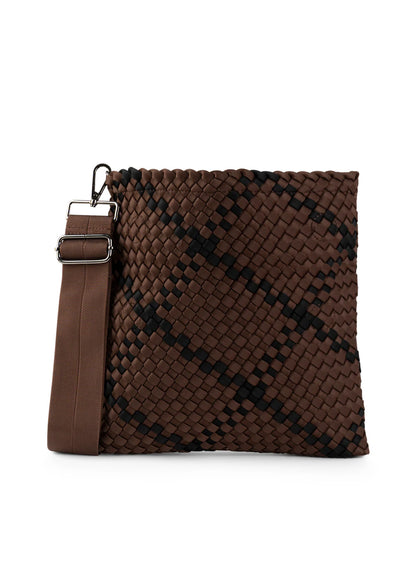 Val Espresso Convertible Woven Crossbody