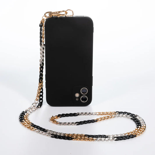 Trifecta Gold/Silver/Black Crossbody Phone Chain