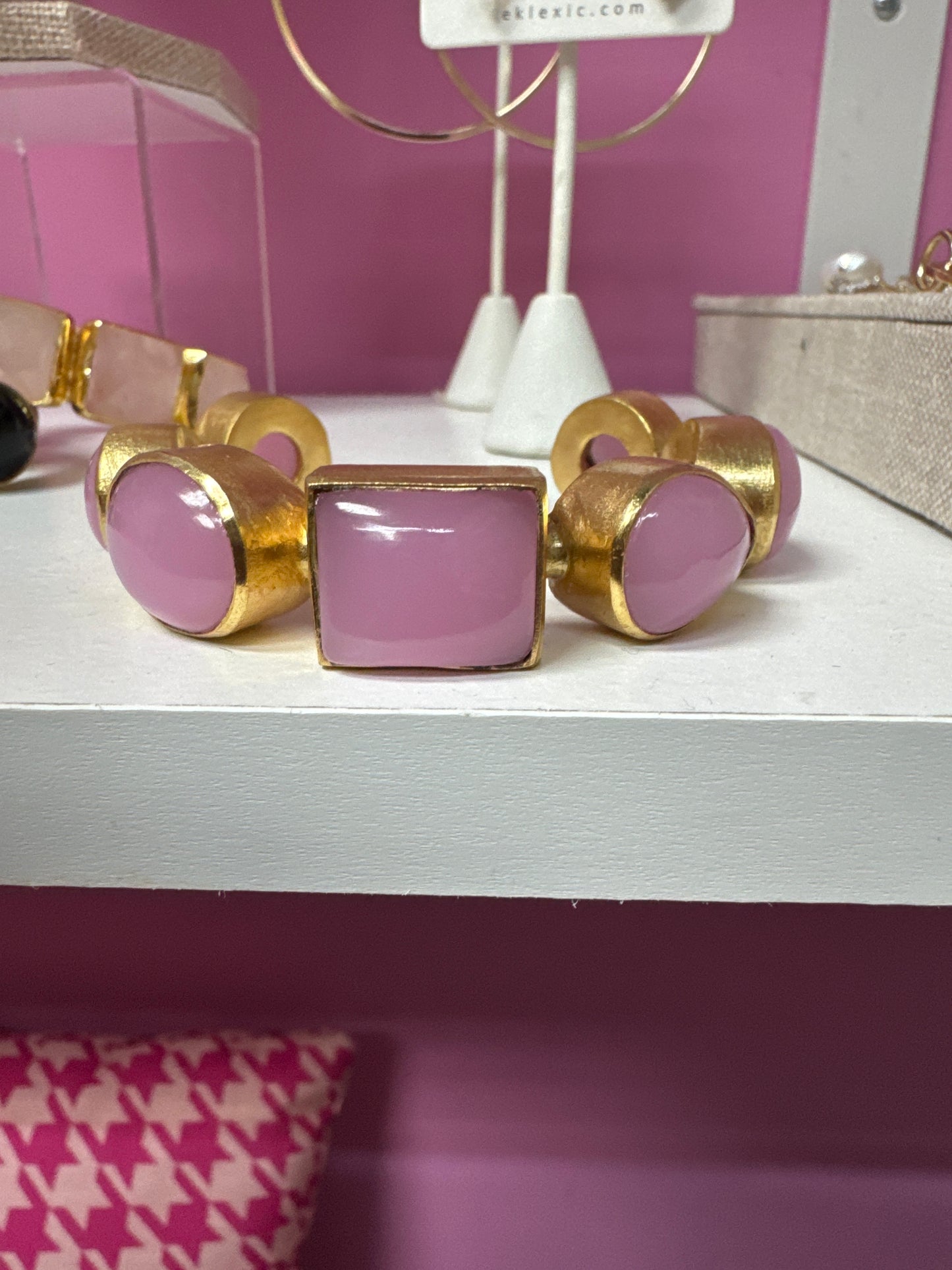 Marina Cuff in Pink Agate