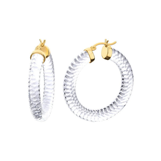 Clear Cable Lucite Hoop Earrings