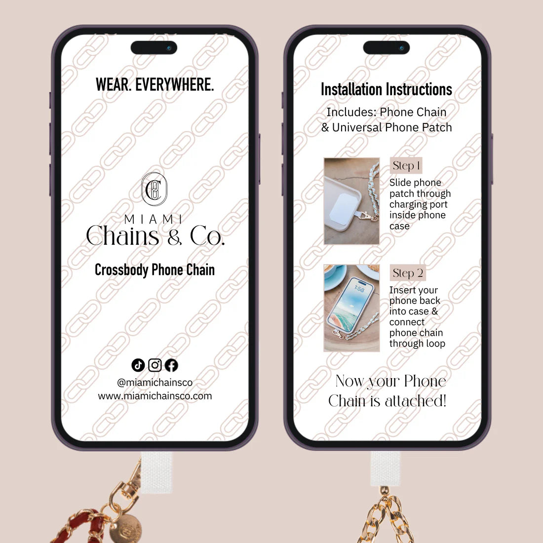 Tuxedo Crossbody Phone Chain