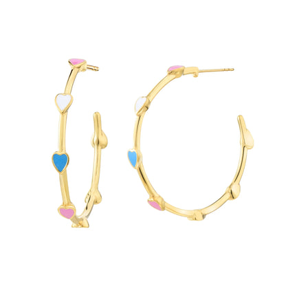 Heart Station Hoop Earrings