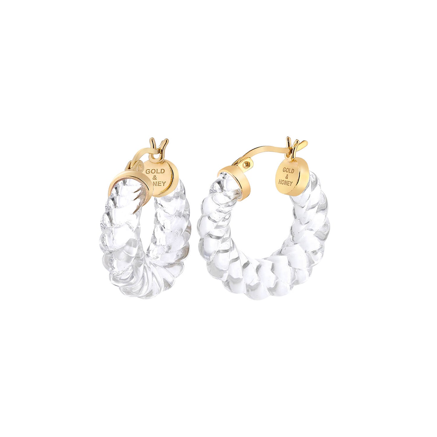 Clear Chunky Rope Hoop Earrings