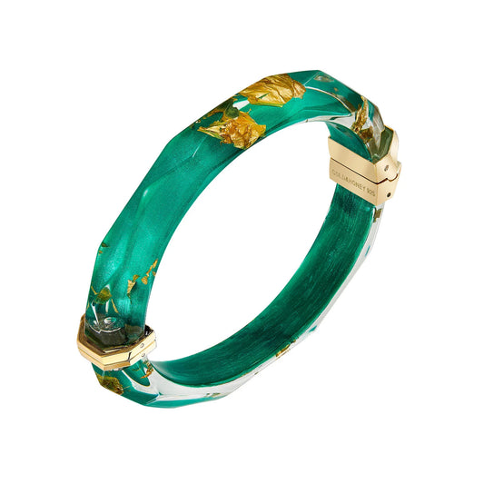 Gold Leaf Faceted Bangle