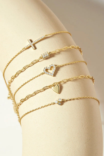 Micro CZ Heart Bracelet