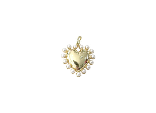 Pearl Heart Charm