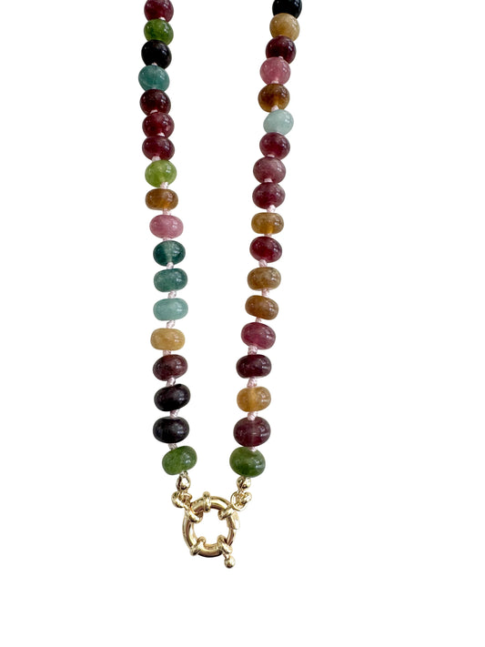 Bria Necklace - Multicolor Agate Stone