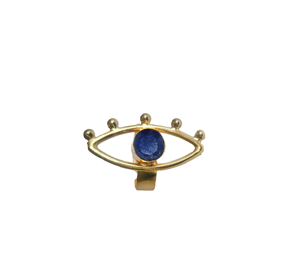 Evil Eye Ring in Lapis