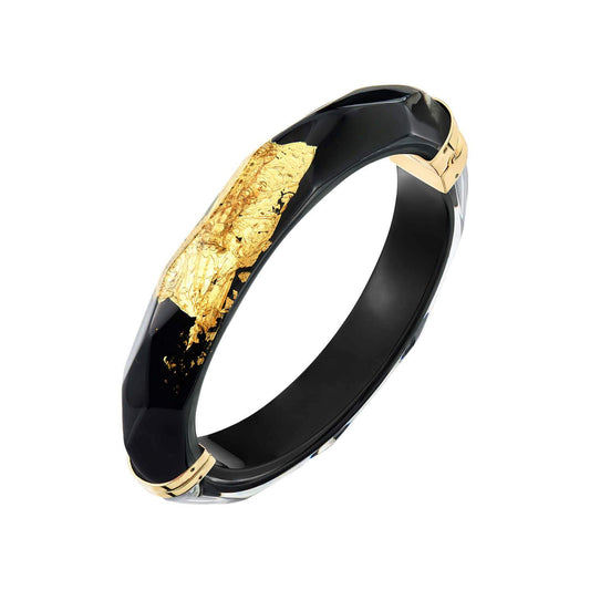 Gold Leaf Faceted Bangle