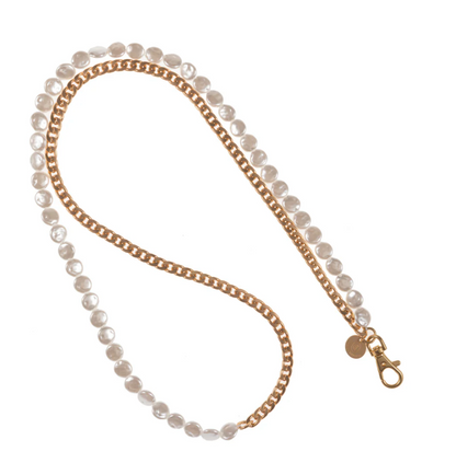 Get That Gold - Matte Gold & Pearl Crossbody Chain