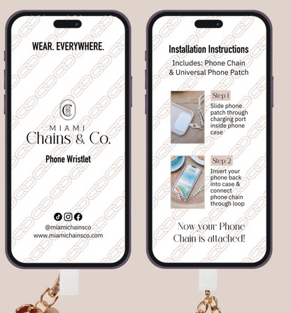 Summer White Silver Crossbody Phone Chain