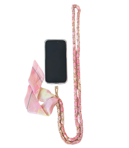 Pink Champagne Crossbody Phone Chain