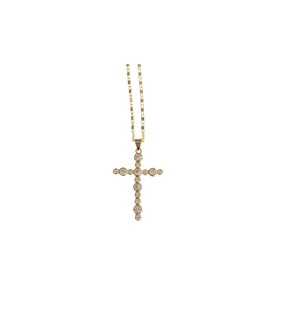 Bezel Cross Necklace