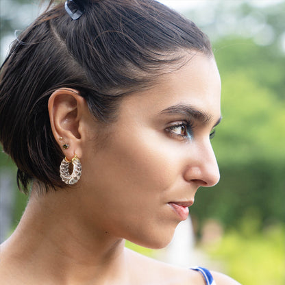 Clear Chunky Rope Hoop Earrings