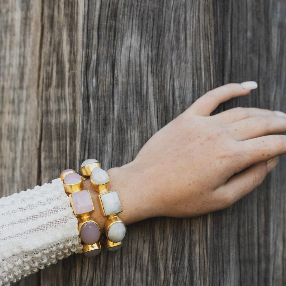 Marina Cuff in Pink Agate