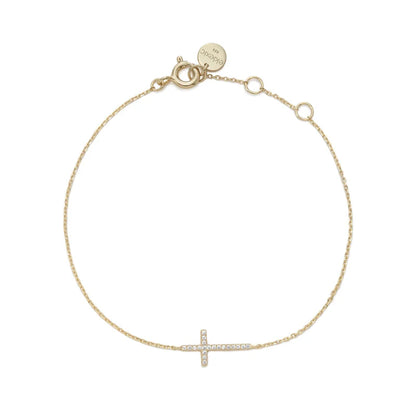 Horizontal CZ Cross Bracelet