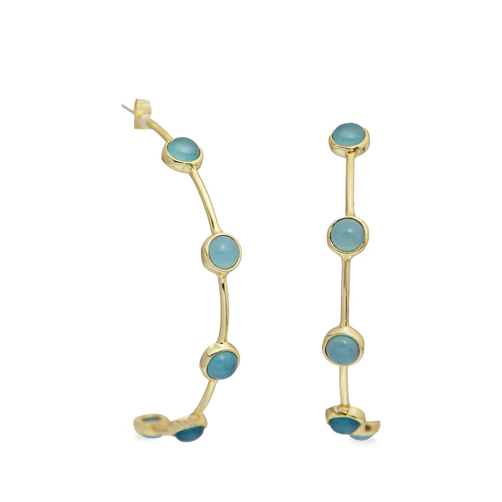 Roma Hoops in Aqua Caalcedony