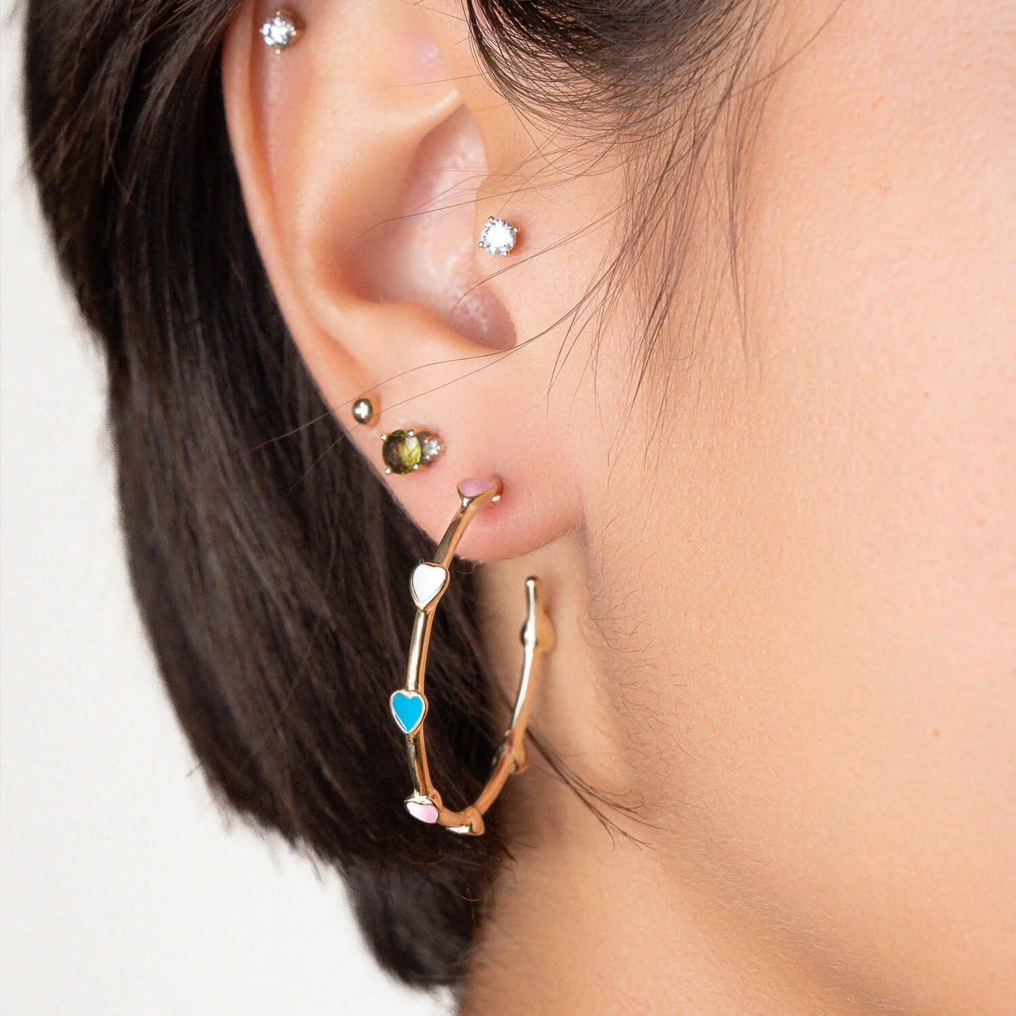 Heart Station Hoop Earrings