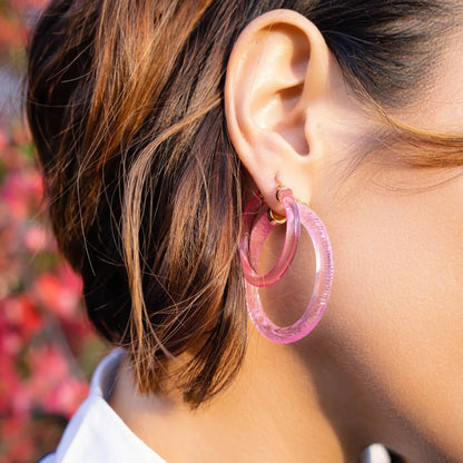 Thin Lucite Hoop Earrings