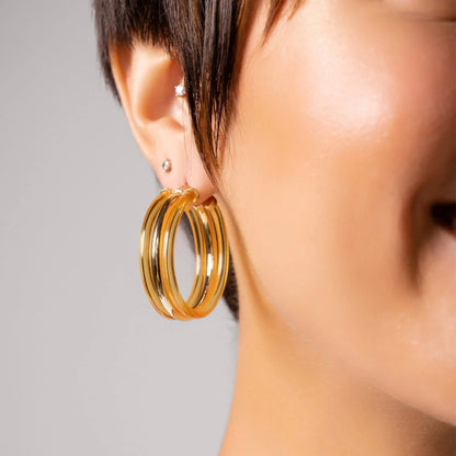 Ridge Lucite Hoop Earrings